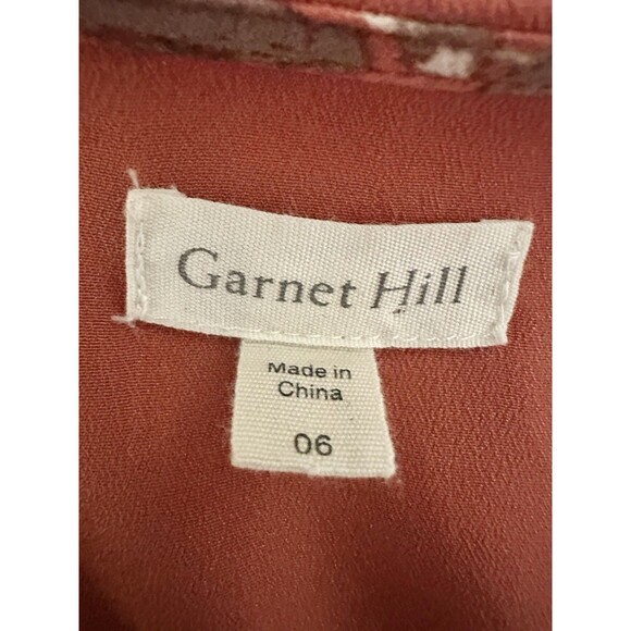 GARNET HILL muted coral Floral Viscose Short Sleeve Dress - 6 - Picture 10 of 11